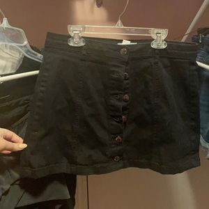 Black Denim Skirt